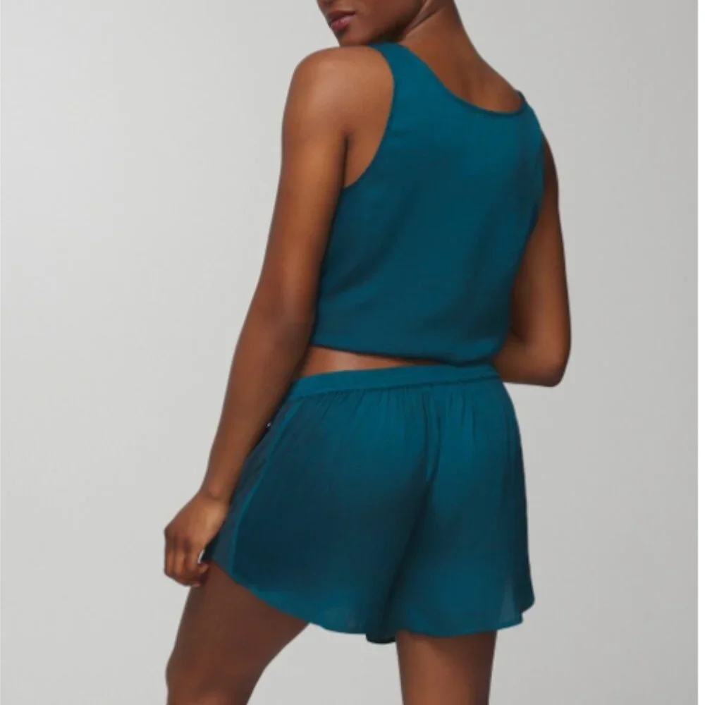 NWT Soma CRINKLE Satin Tank and Short Set